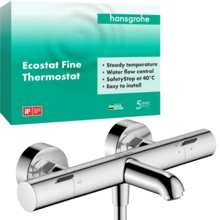 hansgrohe Ecostat Fine Wannenthermostat 13325000 Aufputz, DN15, chrom