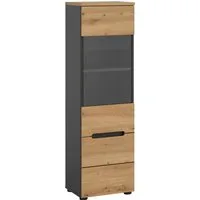 Home affaire Vitrine REHAT, TOPSELLER!, Höhe 125 cm, 1 Glastür, 1 Böden, 3 Fächer (1-St., stehend und hängend montierbar) Vitrinenschrank, Schrank, Glasvitrine, Wohnzimmervitrine