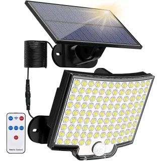 Elfeland Solar Light Outdoor 106 LED Super Bright Motion Sensor Solar Strong Power LED Garden Wall Lamp IP65 Waterproof