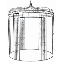 Dehner Rosenbogen Pavillon Heart, 271 x 232 x 232 cm, Metall, nostalgische Sitzecke und Vintage Rankhilfe in Einem, runde Form