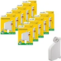 SCHELLENBERG Aufputz-Gurtwickler Aufschraubwickler für das Rollladensystem Mini, Gurtbreite 14 mm, Set, 10-tlg., schwenkbar, mit vormontiertem Rollladengurtband, braun oder weiß