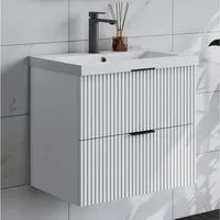 duschspa Waschtisch Waschbecken mit Unterschrank Badmöbel Set Hängeschrank, mit Griffe, 60/80/100cm