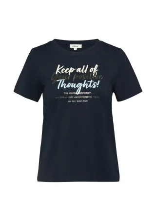 s.Oliver Red Label - T-Shirt mit Frontprint und Rundhalsausschnitt blau - Gr. - 38