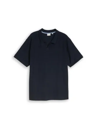 Tom Tailor - Plus Size - Poloshirt mit Ottoman-Struktur sky captain blue - Gr. - 5XL