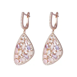 Orphelia 'Desi' Damen 925 Sterling Silber Tropfenohrringe - Rosa ZO-7430