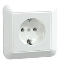 Schutzkontakt-Steckdose mit voller Abdeckplatte, Unterputz, 16 Ampere, 250 Volt weiß (glänzend), Retail