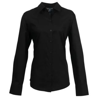 Premier - "Signature" Hemd für Damen Langärmlig (Schwarz)
