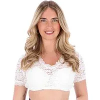 Steigenhöfer Manufaktur Dirndlbluse - LENI - Dirndl Bluse Damen mit V Ausschnitt - Trachtenbluse Kurzarm Weicher Stoff mit angenehmen Tragegefühl - Ideal fürs Oktoberfest