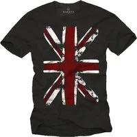 MAKAYA T-Shirt Union Jack Flagge UK Fahne United Kingdom England King Queen mit Frontprint, aus Baumwolle