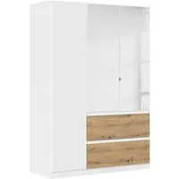 rauch Drehtürenschrank Kleiderschrank Schrank Garderobe COSTA in den Breiten 91/136/181 cm (in 3 Ausstattungen BASIC/CLASSIC/PREMIUM) mit Spiegel, grifflose Front und Push-to-Open Funktion MADE IN GERMANY