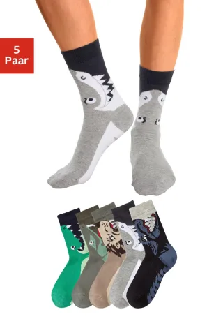 Socken Packung, 5 Paar tlg. mit Tiermotiven