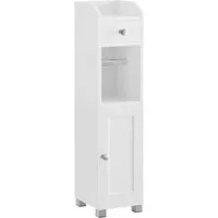 VASAGLE Badkommode Toilettenschrank Badezimmerschrank Badschrank Badregal, mit Verstellbarer Ablage, wasserdichte Füße, für kleine Räume