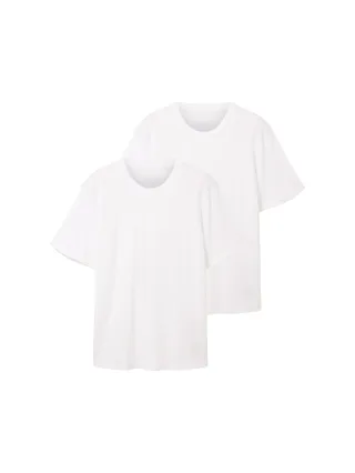 Tom Tailor - Basic T-Shirt im 2er-Pack white - Gr. - XXXL