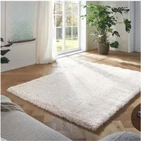 TaraCarpet Flokati-Teppich TaraCarpet Flokati Premium Langflorteppich Shaggy, rechteckig, Höhe: 52 mm, Flokati Hochflor Langflor weich creme Wohnzimmer Schlafzimmer 60x120