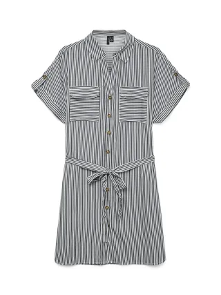VERO MODA - VMBUMPY SS SHORT SHIRT DRESS WVN NOOS India Ink - Gr. - M