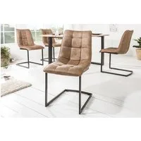 riess-ambiente Freischwinger MIAMI taupe antik / schwarz (1 St), Esszimmer · Microfaser · Metall · Industrial