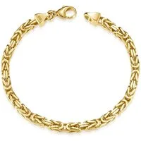 Materia Königsarmband Herren Gold massiv 5mm 19-24cm SA-145, Sterlingsilber, vergoldet
