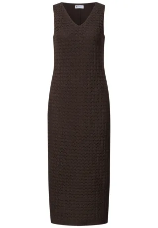 Street One - Midikleid mit Spitze braun - Gr. - 34