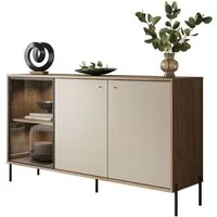 Lookway Kommode ISA 3D Sideboard mit drei Türen und LED-Beleuchtung, Breite: 151 cm