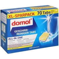 Domol All-In-One Spülmaschinentabs (70 Tabs in wasserlöslicher Folie)