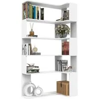JEOBEST Bücherregal Eckregal, Eck-Bücherregal 5-stöckiges, Modernes Display Unit, L-förmiges Regal, H 169CM