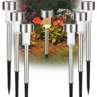 Casativo Gartenleuchte Solar-Wegeleuchten Set mit Erdspiess & Dämmerungssensor, wetterfeste Gartenleuchten