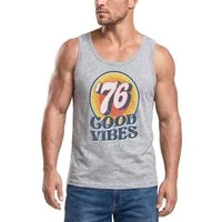 Neverless Tanktop Herren Tank-Top Sommer Good Vibes 70er Jahre Retro Print Hippie Style mit Print