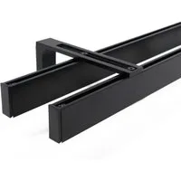 Deco-Raum Gardinenstange Innenlauf eckig, 2-läufig, Wunschmaßlänge, kürzbar, Wandträger, Geschraubt, Metall