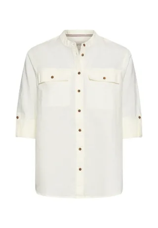 camel active - Bluse mit Stehkragen und Knopfleiste milkwhite - Gr. - S
