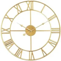 TUWENA Wanduhr Große Wanduhr,40/50cm Ohne TickgeräUsche Römische Ziffer Quarz Wanduhr (Betriebene Wanduhr Einfach Lesen für Zuhause Schlafzimmer Büro Schule)