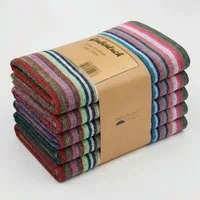 Delindo Lifestyle Geschirrtuch, Grubentuch aus Baumwolle, (5er Set, bunt gestreift ca. 50x90 cm)