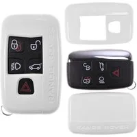 mt-key Schlüsseltasche Autoschlüssel Hardcover Schutzhülle Weiß, Land Rover Range Rover Evoque KEYLESS SMARTKEY