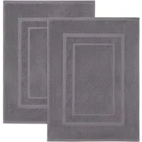 Bruno Banani Badematte Robby, 2 tlg. Hotelmatten-Set, 50x70cm, Duschvorleger, Höhe 5 mm, beidseitig nutzbar, fußbodenheizungsgeeignet, Baumwolle, rechteckig, Badvorleger, Badezimmer Teppich, einfarbig, 850 g/m², 100% Baumwolle