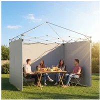 Outsunny Pavillonseitenteil Seitenwand, 300x1 cm, für Faltpavillon in 300x300 cm) mit Reißverschluss, [3-St. Seitenteile, 210D Oxford-Gewebe, UV50+