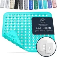 Homerella Duschmatte rutschfest Kinder - 100% BPA frei Inkl. 2 Haken zum Aufhängen 53x53cm, Antirutschmatte Dusche Baby hautintensiv & schimmelresistent, - Duscheinlage maschinenwaschbar