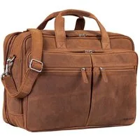 STILORD Laptoptasche "Gigantus" XXL Aktentasche Leder Laptoptasche 17 - 19 Zoll