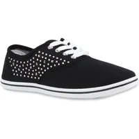 VAN HILL 96632 Sneaker Damen Sneakers Low Strass Turnschuhe Bequeme Schnürer