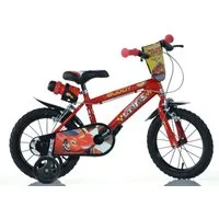 Dino Bikes Kinderfahrrad 14" Cars Kinderfahrrad Jungenfahrrad stabiler Stahl-Rahmen Stützräder, 1 Gang, mit Stützrädern, Trinkflasche und Frontschild