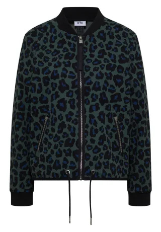 CECIL - Blouson mit Tunnelzug und Leo-Muster dried olive green - Gr. - M