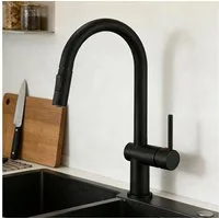 AICA Küchenarmatur Wasserhahn Küche, Massivmessing, ausziehbar, 360° drehbar Zinklegierung mit Messingeinsatz, Hochdruck, 2 Strahlarten, Einhand