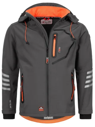 Arctic Seven Herren Softshell Jacke Übergangsjacke – Grau-Orange