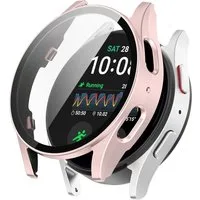 Wigento Smartwatch-Hülle Für Samsung Galaxy Watch 7 40mm Kunststoff Hülle + Hart Glas Rose Gold