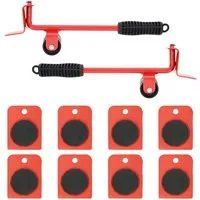vidaXL Stuhlrolle Möbelrollen 8 Stück mit Hebern Rot 9,8x7,5x3 cm 150 kg, (8-St)