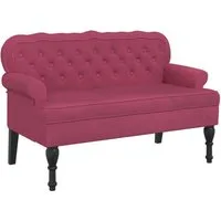 vidaXL Sitzbank Sitzbank mit Rückenlehne Weinrot 119,5x64,5x75 cm Samt
