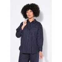 Angel of Style Hemdbluse Hemdbluse oversized Nadelstreifen Herzen Langarm
