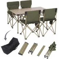 MCW Sitzgruppe MCW-Q39, (5-tlg), Integrierte Seitentasche am Stuhl
