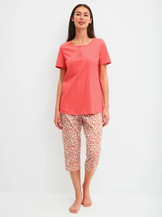 CALIDA - DAMEN Pyjama 3/4 rose of sharon - Gr. - M
