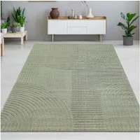 Carpetia Designteppich Kurzflor Teppich mit 3D-Effekt, rechteckig, Höhe: 14 mm, weich, pflegeleicht und für Fußbodenheizung geeignet