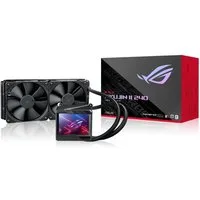 Asus CPU Kühler ROG RYUJIN II 240, All-in-One CPU-Wasserkühlung Pumpenlüfter VRM M.2 LCD schwarz