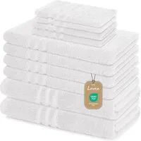 Lavea Handtuch Set Elena, Duschtücher, Handtücher, Gästetücher, Waschhandschuhe, 100% Baumwolle (Set, 10-St), Frottierserie, weich & saugstark, pflegeleicht, 500 g/m² Frottier